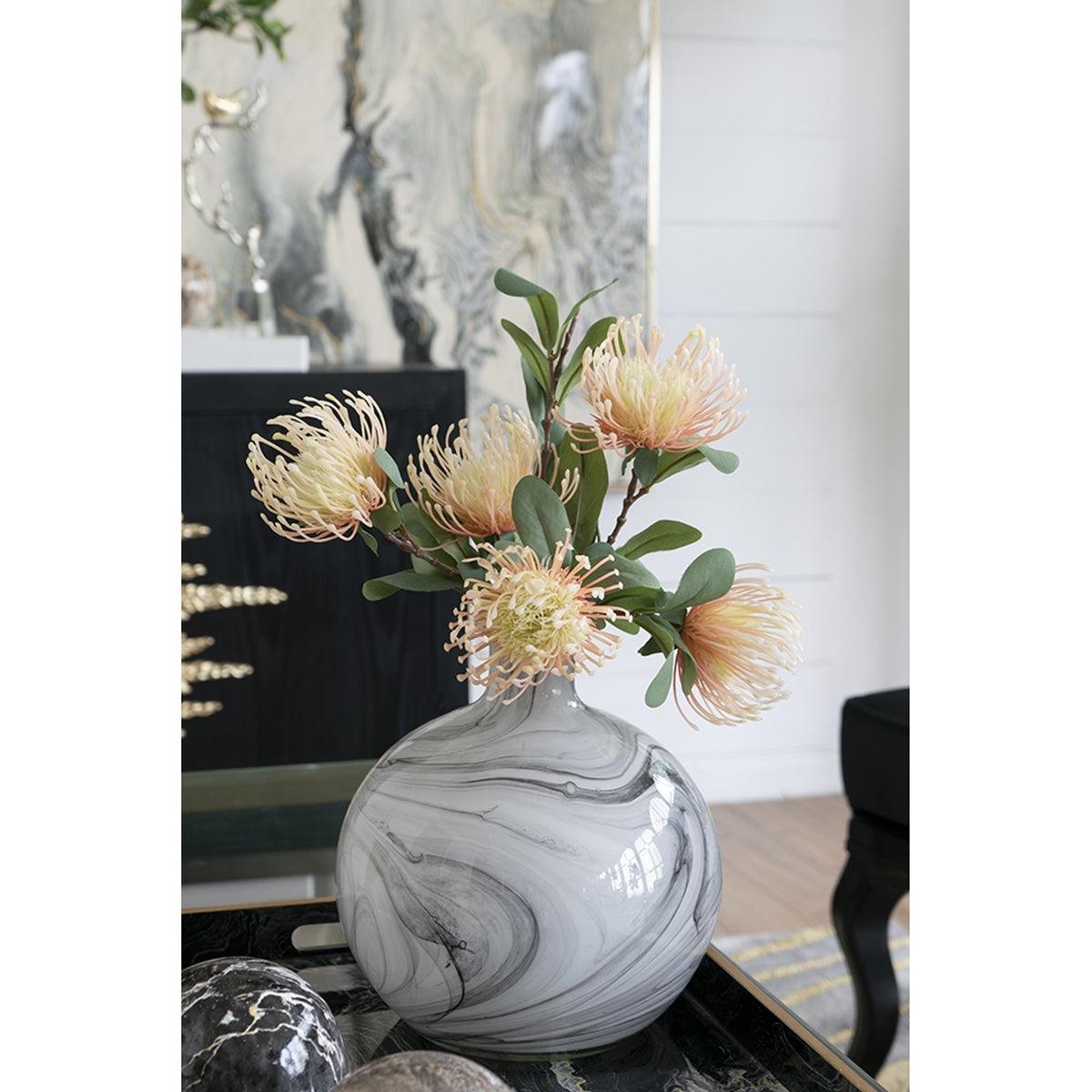 Modern Marble-Inspired Decorative Accent Vase