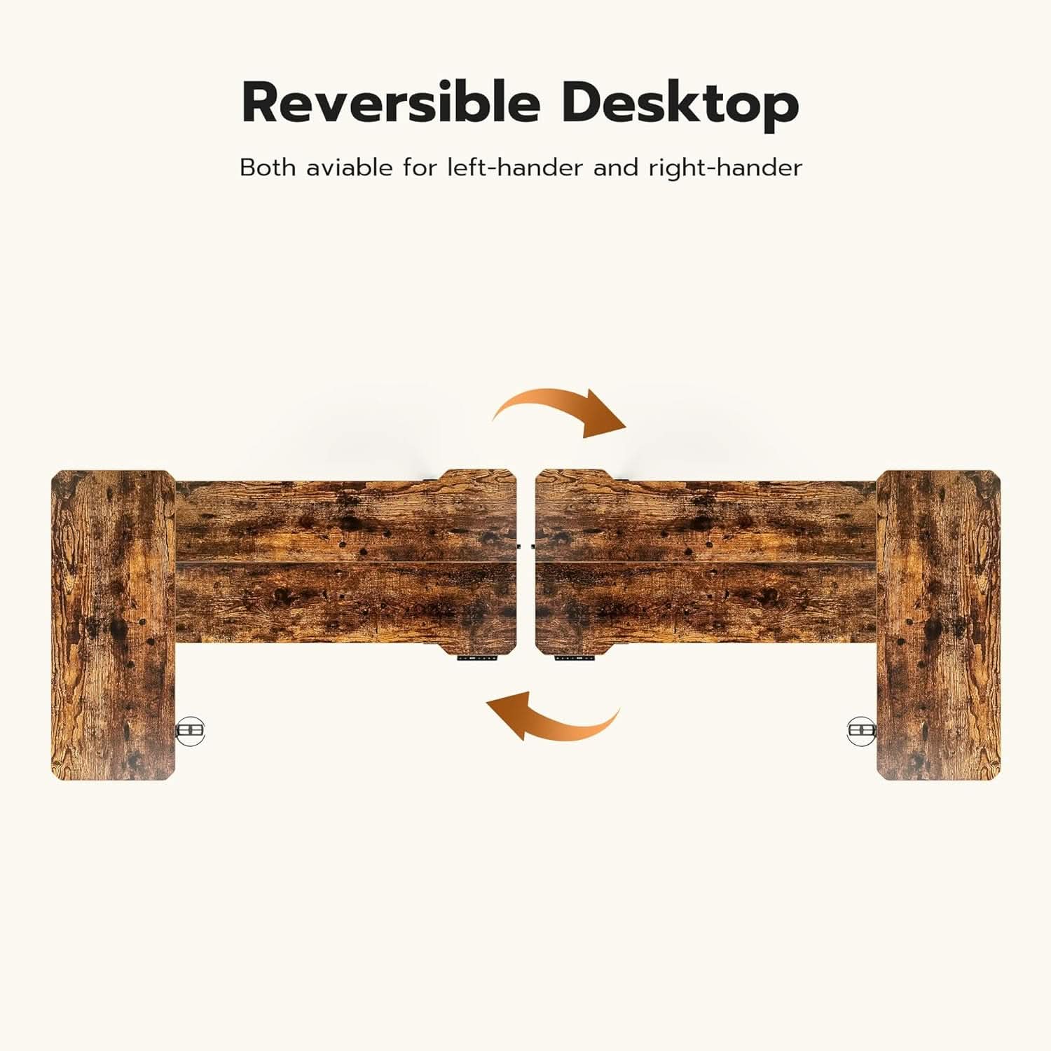59 Inch Reversible L Shaped Electric Standing Desk Brown
