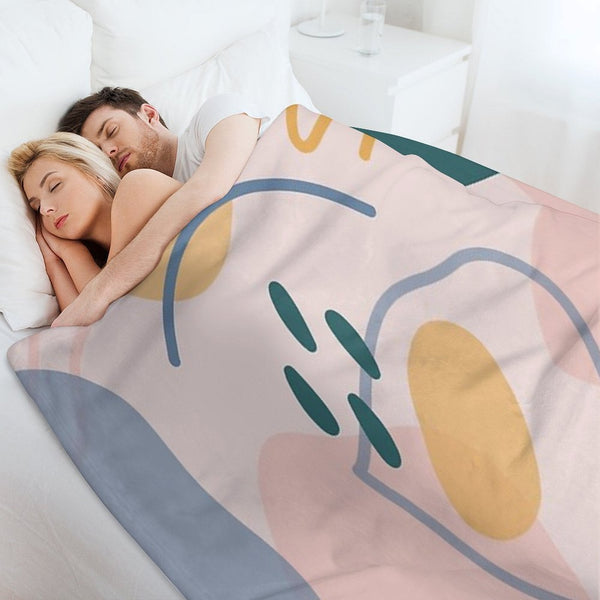 Abstract Shapes Plush Throw Blanket