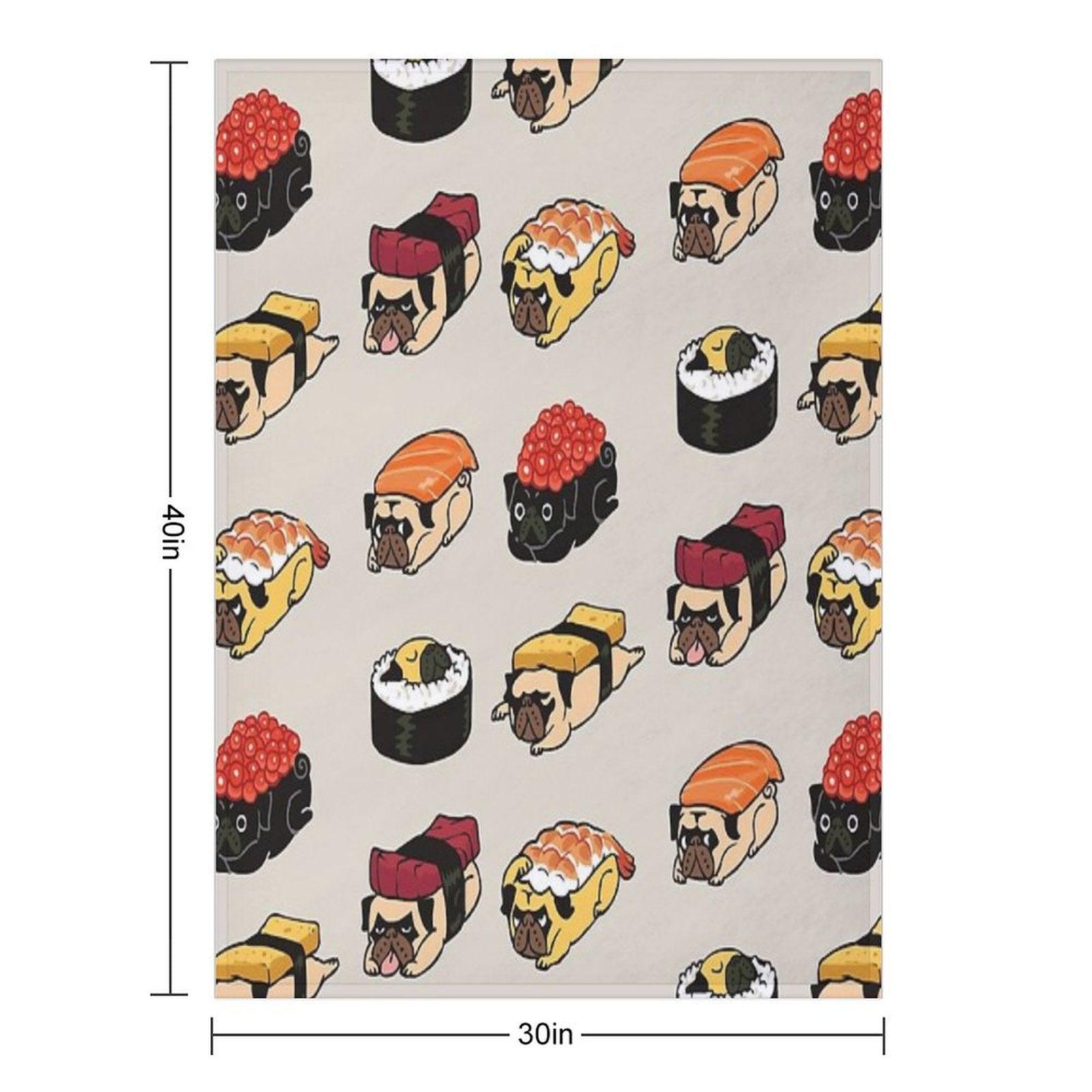 Sushi Pug Throw Blanket