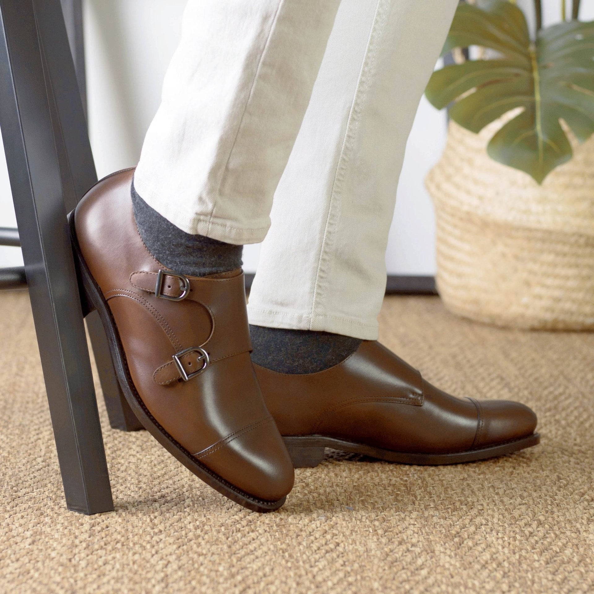 Laspa  - Classic double monk strap dress shoes for men