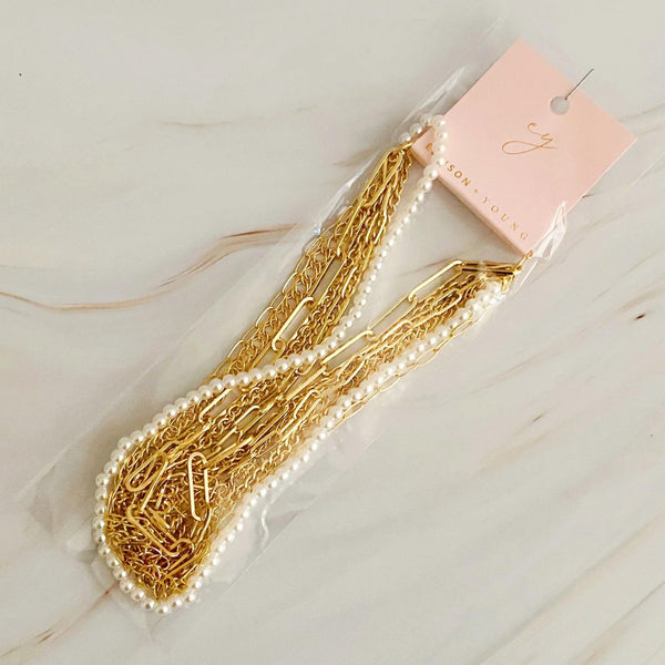Multi Chain Pearl Necklace - Gifts for You 'n Me