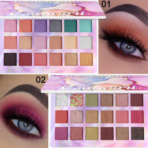 CmaaDu 18 Colors Eyeshadow Palette Matte and Metallic Glitter Eyeshadow Palette