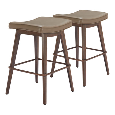 Divat Barstool (Set of 2) Taupe & Walnut