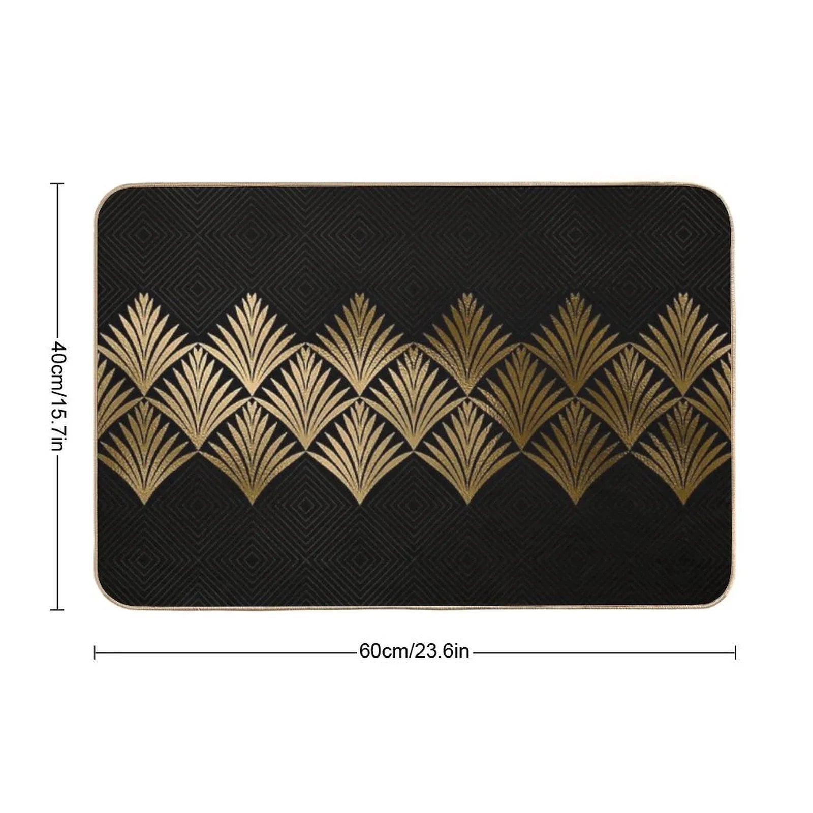 Reims, France Luxueux Black And Gold Hues Art Deco Bath Mat