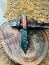 Hunting Skinning Knife – 10" J2 Steel Blade with Wangi/Resin Handle & Leather Sheath