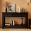 Black Console Table 55In Wide With 3 Drawers And Shelf - Black