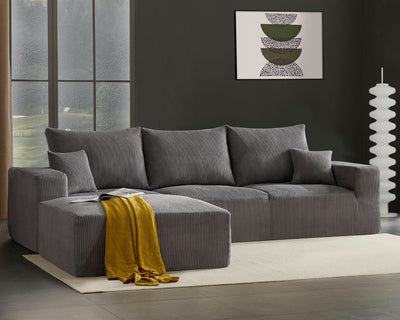 40 Inch Corduroy Square Ottoman Pouf Modular Memory Foam