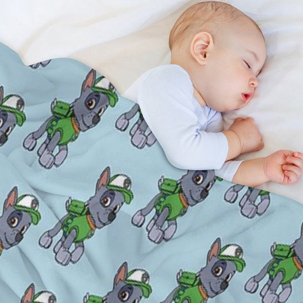 Paw Patrol Blanket, Mug, Shower Mat with Rocky! Plush Throw Blanket