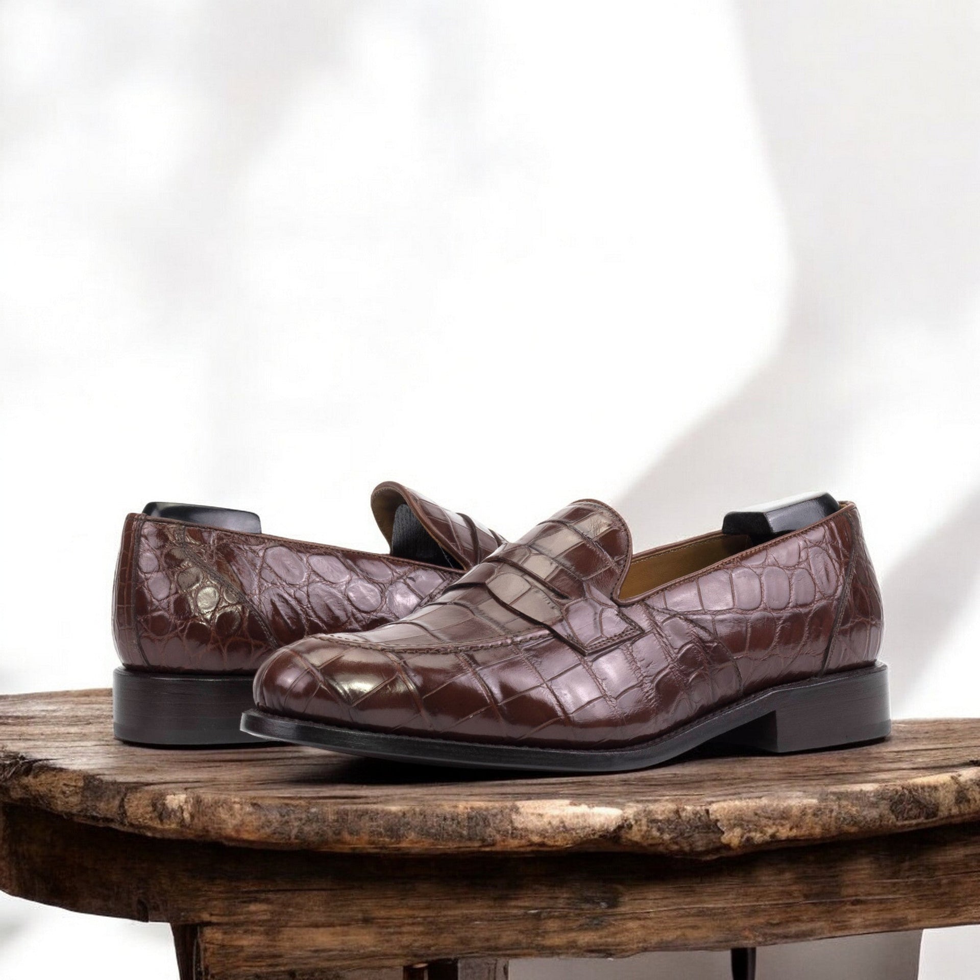 Dralyon - Real Exotic Crocodile/alligator skin leather red bottoms loafers