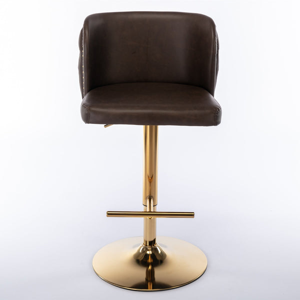 Furniture, Swivel Barstools Adjusatble Seat Height, Modern PU Upholstered Bar Stools