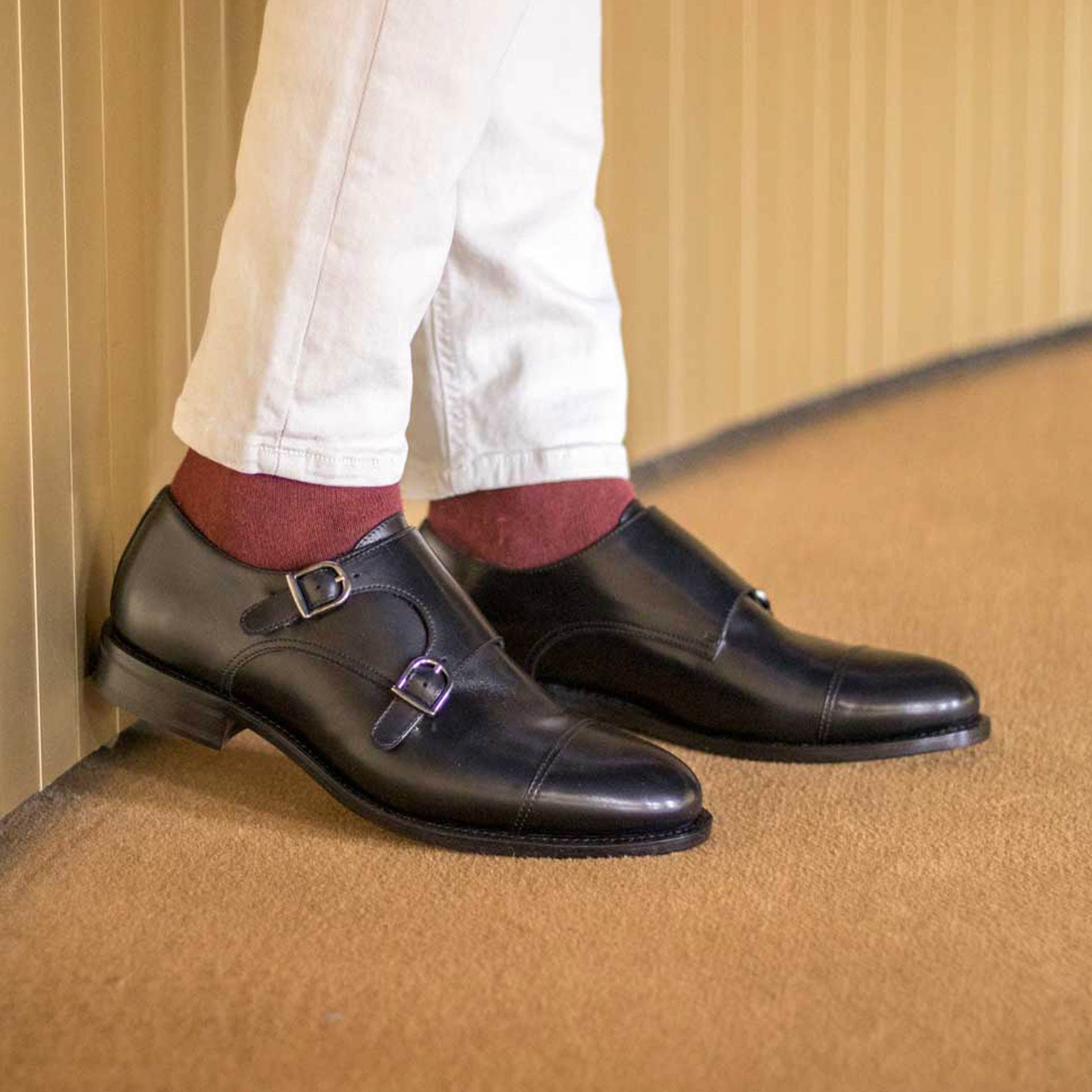 Laspa  - Classic double monk strap dress shoes for men