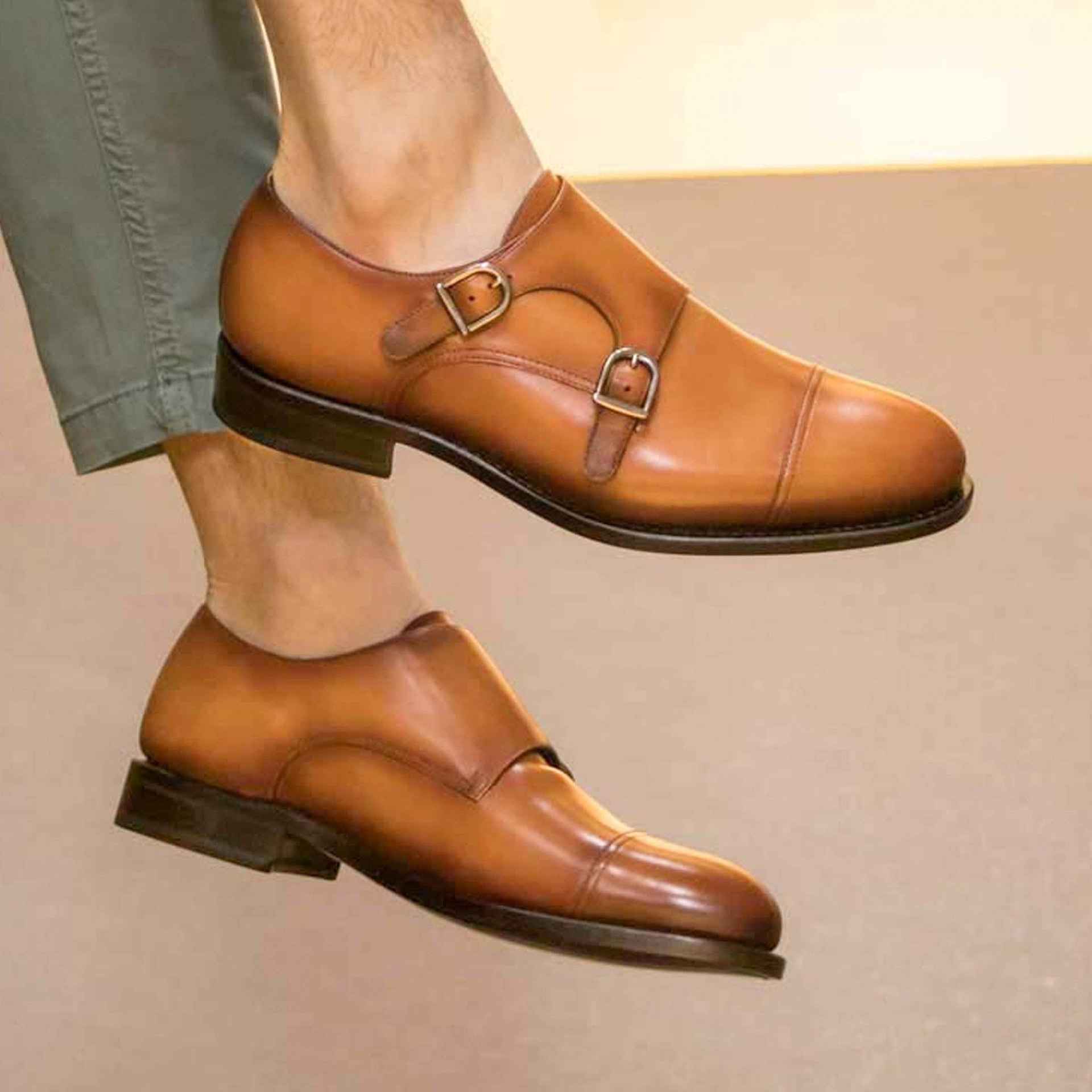 Laspa  - Classic double monk strap dress shoes for men