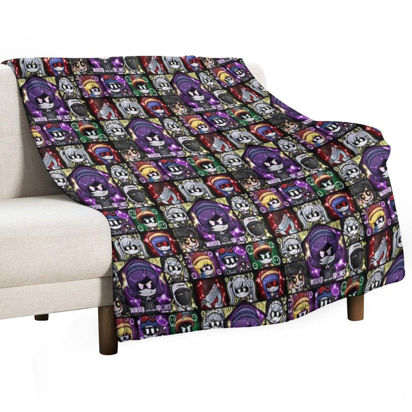 Murder Drones Fanart Chibis Throw Blanket