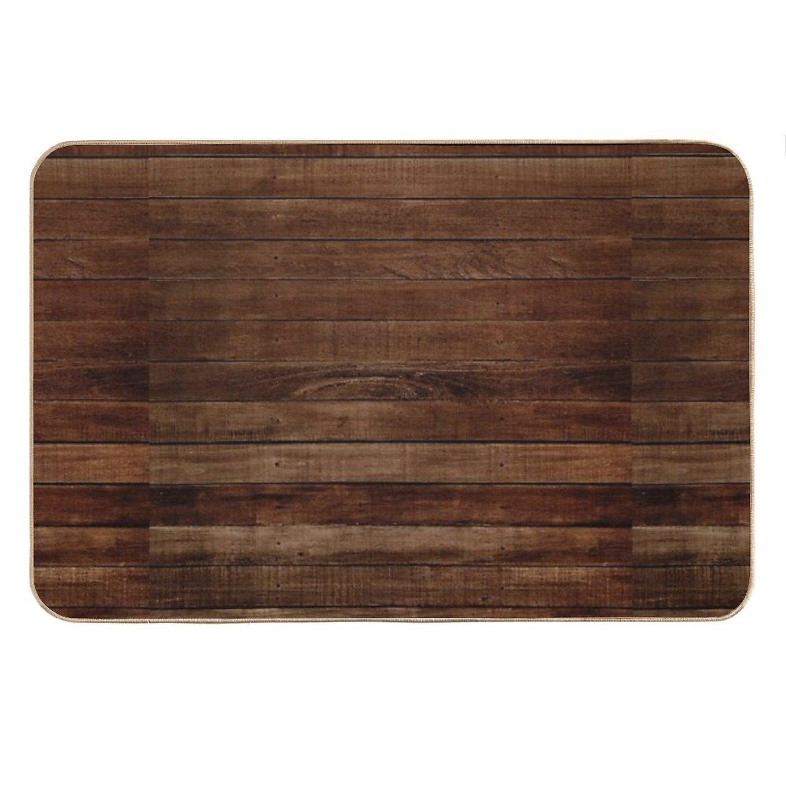Dark Brown Wood Bath Mat