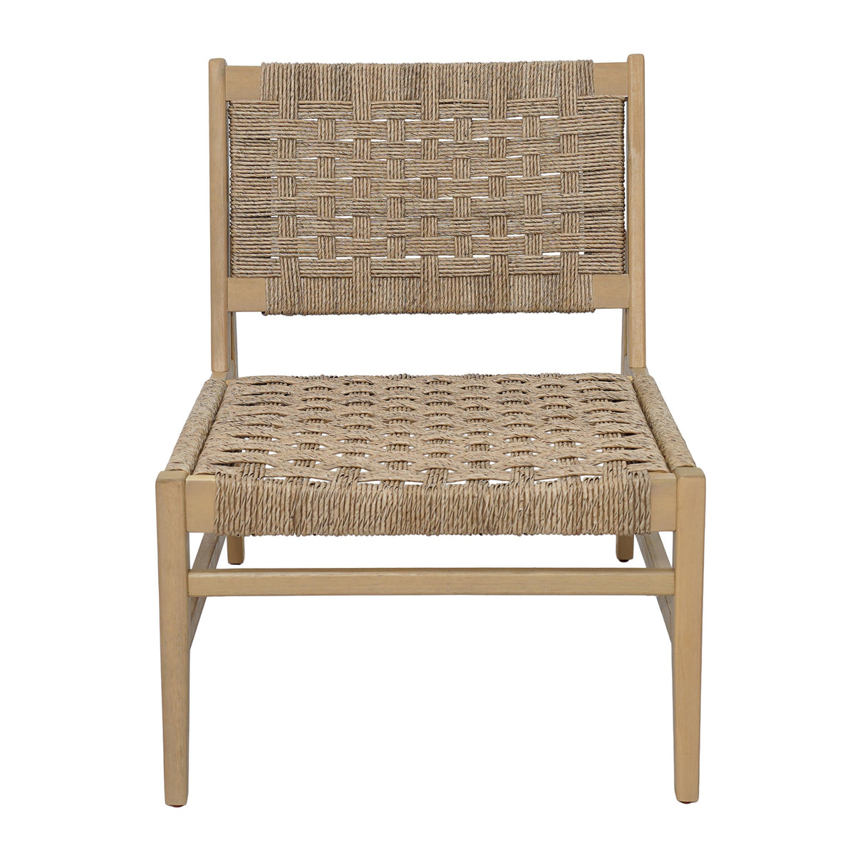 Noreen Club Chair Acacia Wood and Wicker Woven