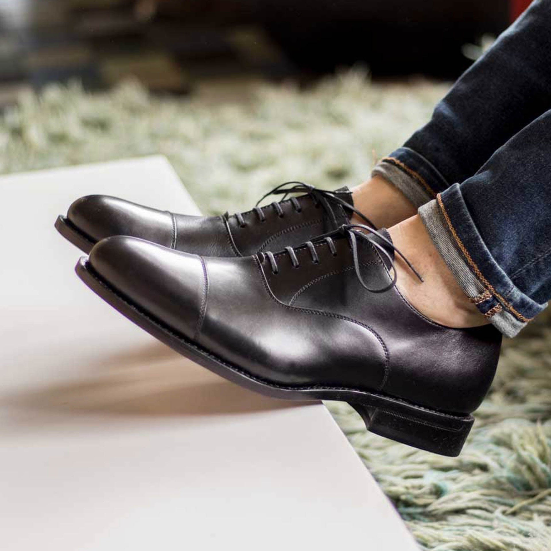 Robianza S -  Classic black oxford dress shoes for men