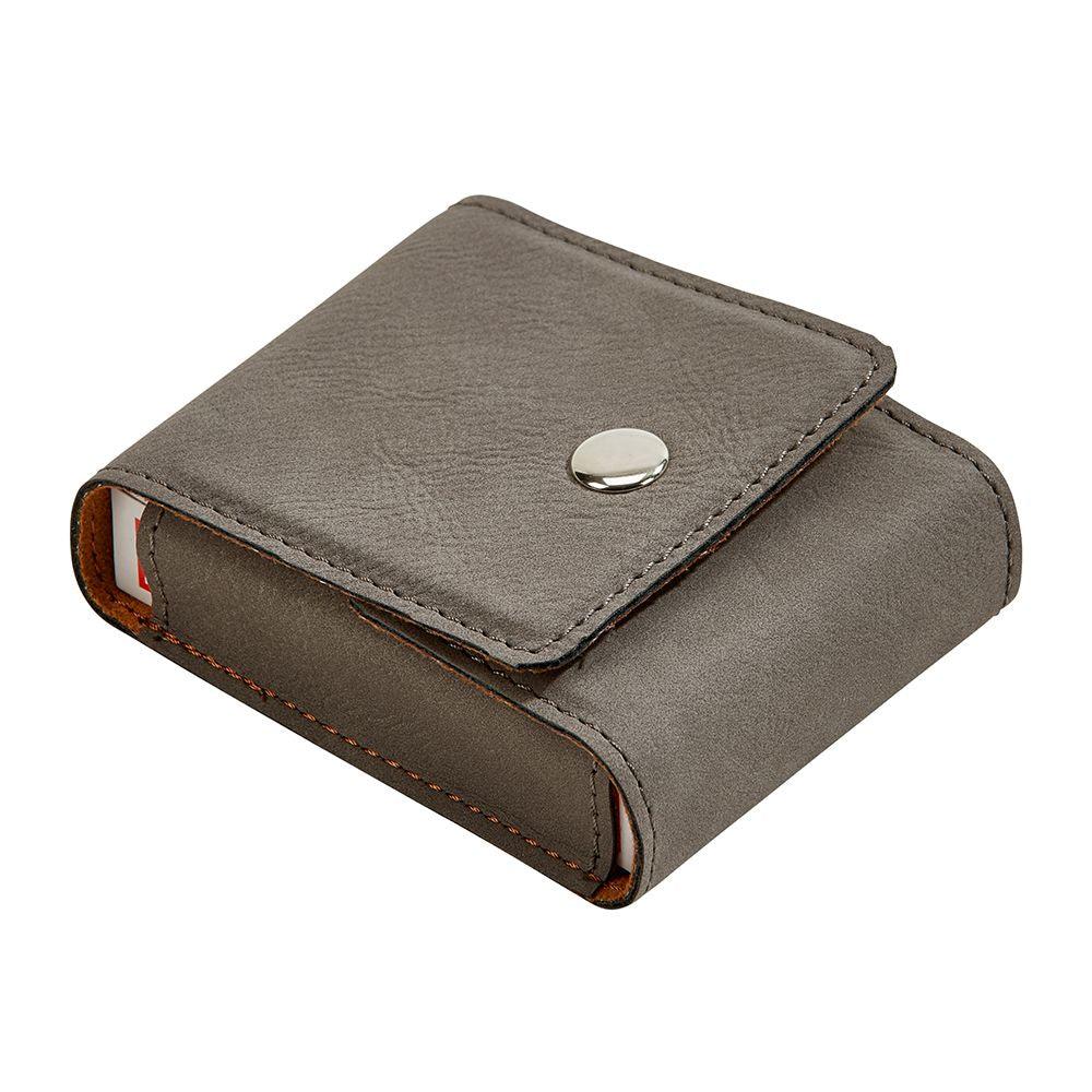 Leatherette Playing Cards Case, Grey 3.75