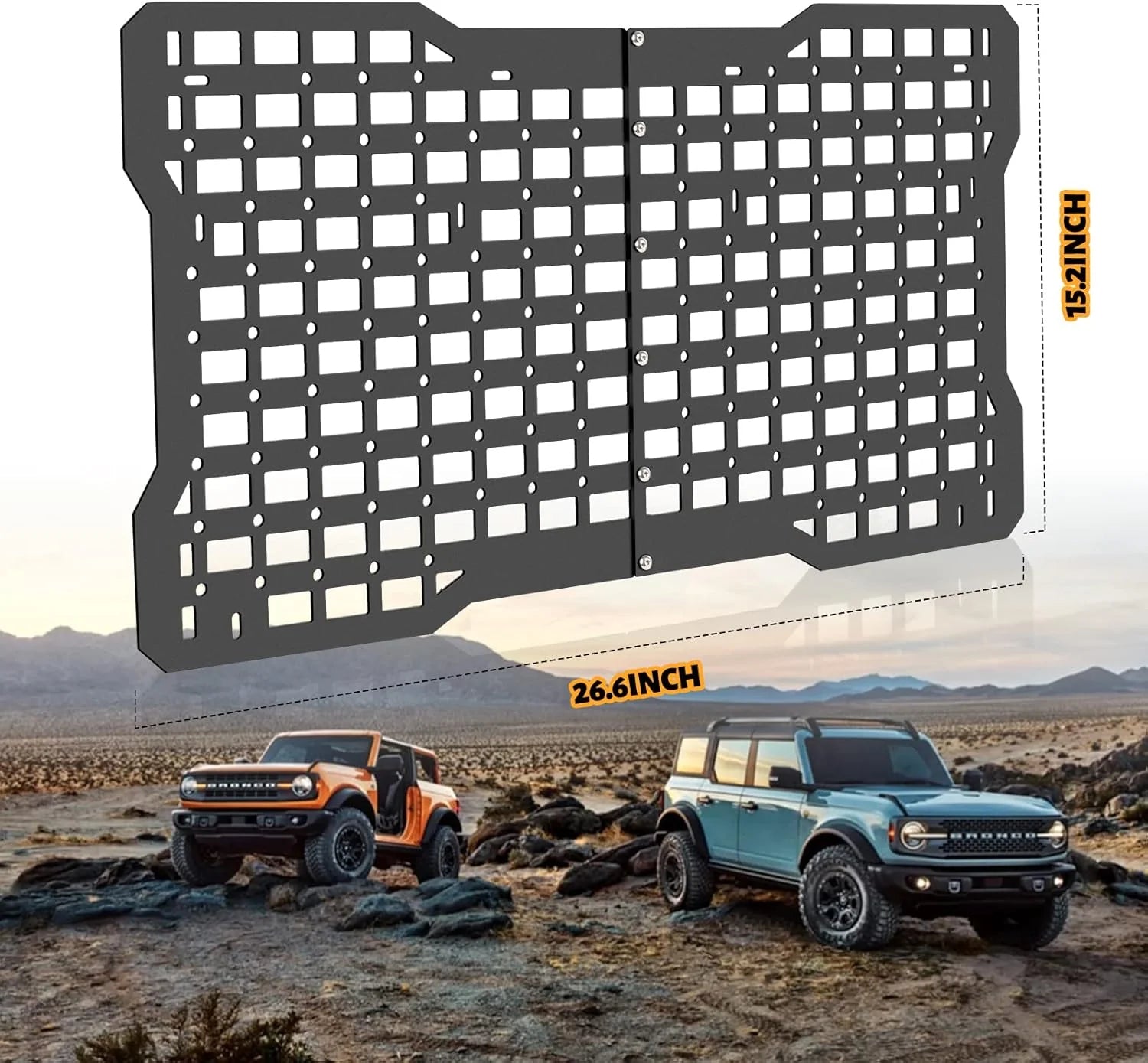 OFF ROAD Tailgate Storage Panel Tailgate Molle Panel Steel Cargo Shelf Storage Luggage Holder Carrier for Ford Bronco Accessorie