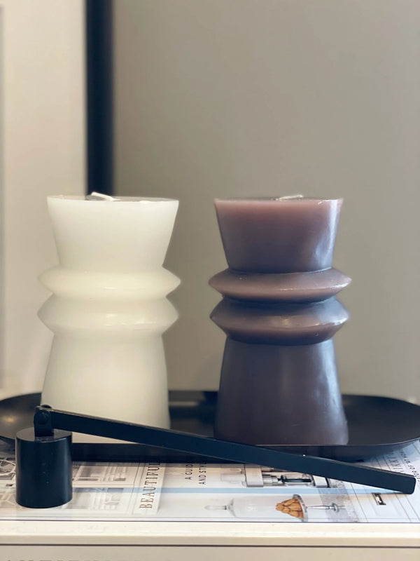 Geo-Pillar Candle – White