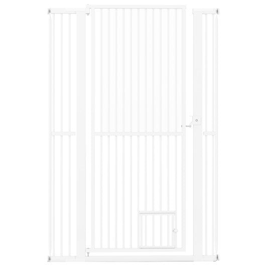 59” Extra Tall Pet Gate Heavy-Duty Metal Cat Gate with Wide Opening-White