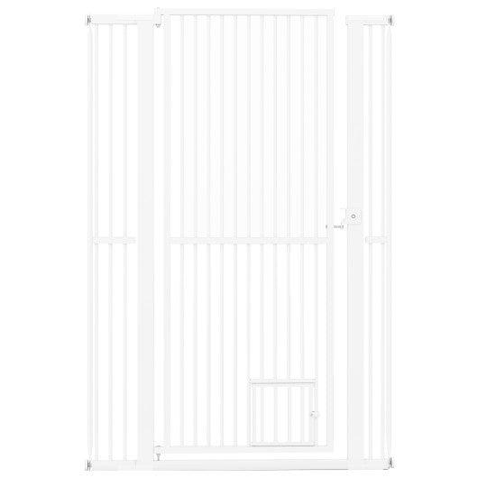 59” Extra Tall Pet Gate Heavy-Duty Metal Cat Gate with Wide Opening-White