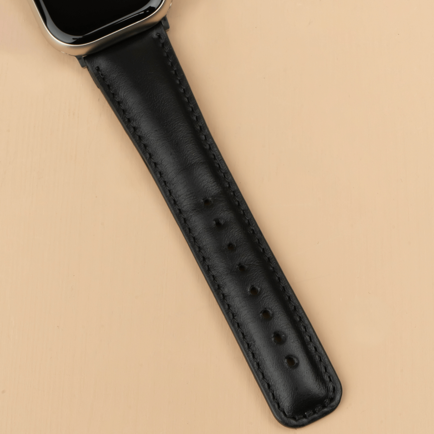 Apple Watch Black Leather Strap - Boston