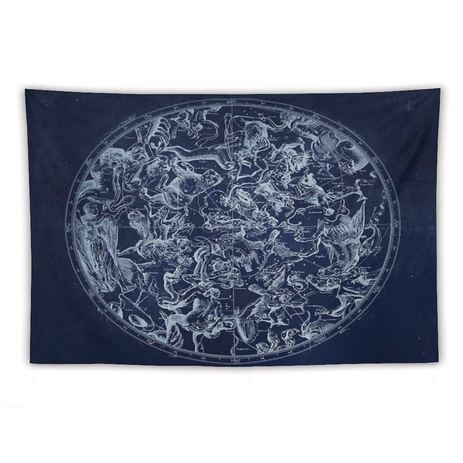 Vintage Constellations & Astrological Signs  White Tapestry