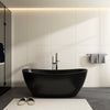 65 Inch Artificial Stone Solid Surface Freestanding Bathroom Bathtub - Black