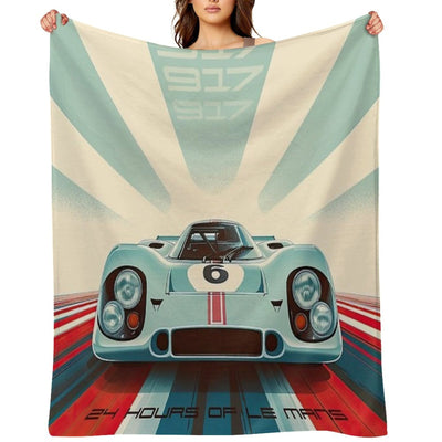 Porsche 917 24 Hours of Le Mans Race Car Premium Throw Blanket