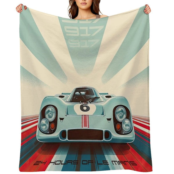 Porsche 917 24 Hours of Le Mans Race Car Premium Throw Blanket