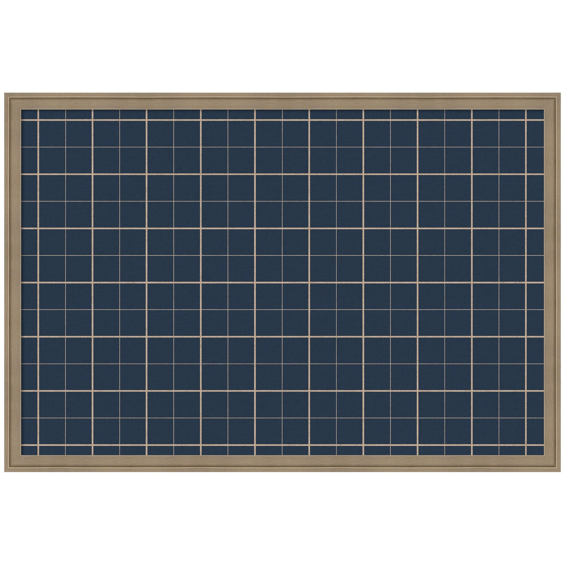 Framed Fabric Pinboard Navy Blue Plaid Wall Organization