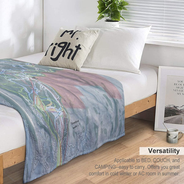 Steamboat Resort Trail Map Easy Care Throw Blanket