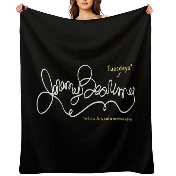 Jeremy Bearimy in White (with Notation) Easy Care Throw Blanket