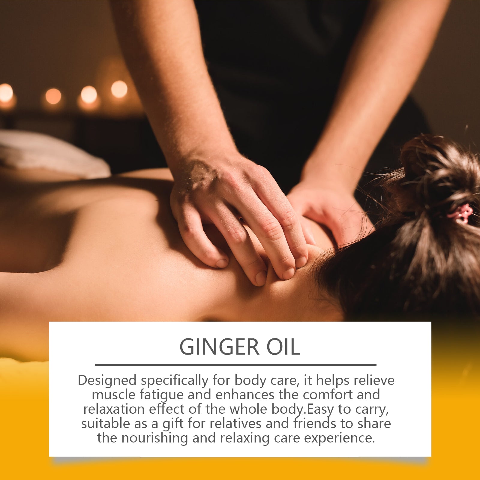 Ginger Massage Essential Oil, Ginger Care Essence Oil Body Massage Daily Care Firming Skin