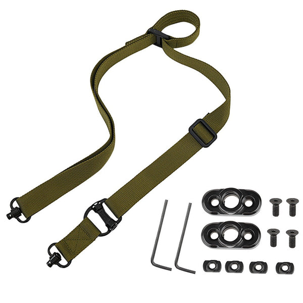 QD Buckle Double point Tactical Nylon MS4 Tactical Gun Rope Slanting Double point Strap Outdoor Real Person CS Training Nylon Gun Strap