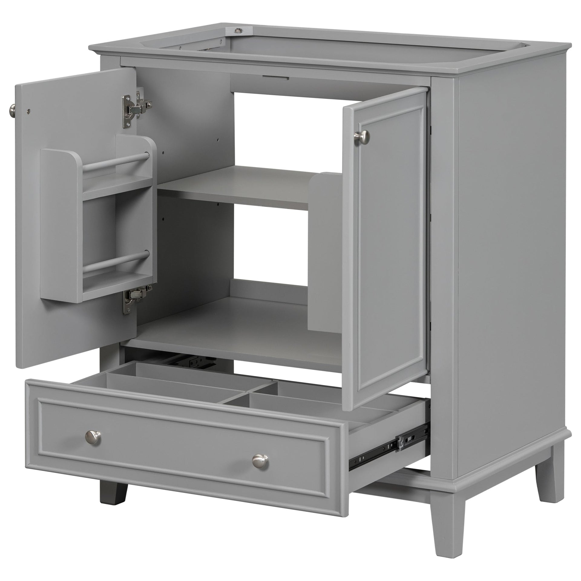 30 inch bathroom vanity no sink  base only gray