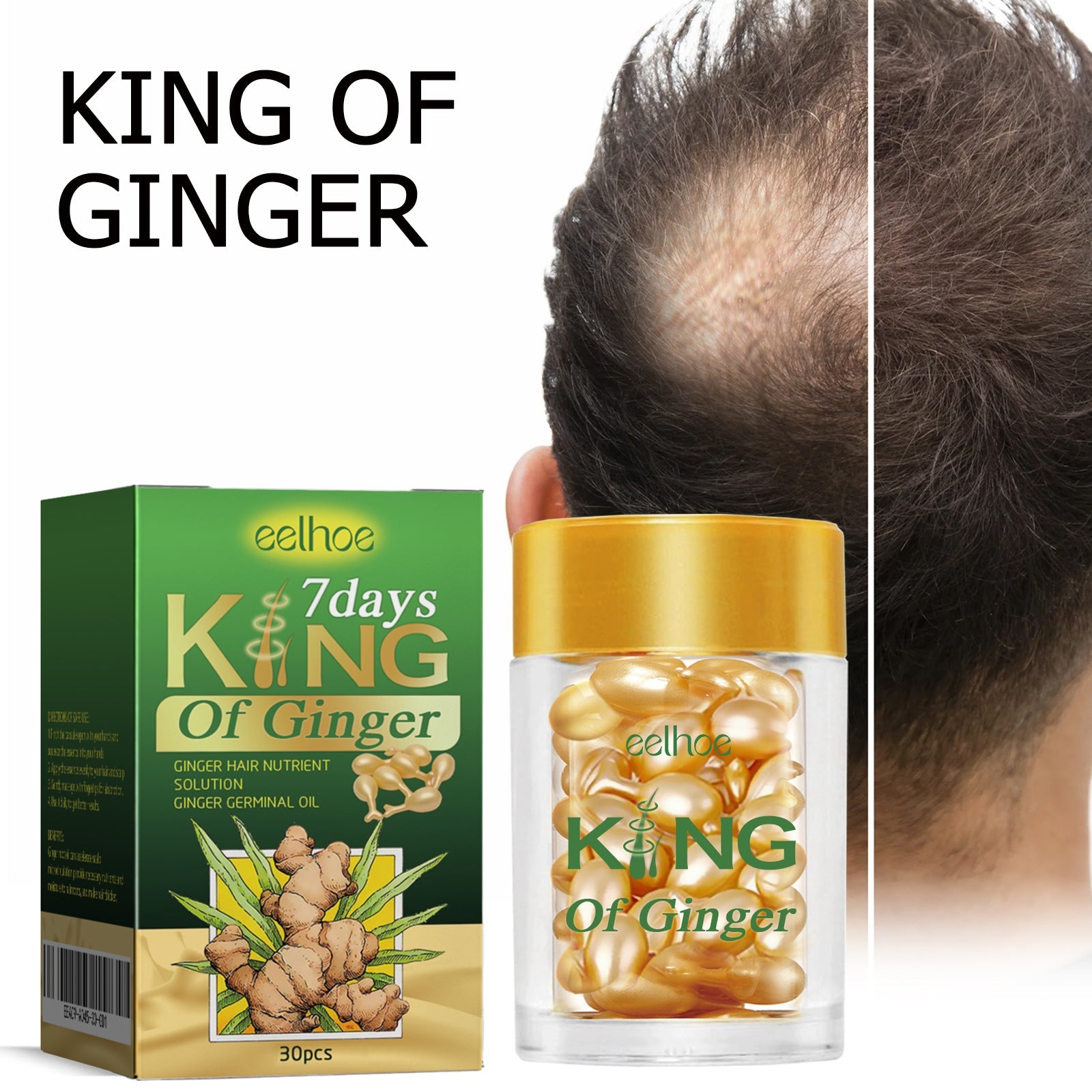 King Of Ginger, Hair Root Nourishing And Thickening Hair Strong Anti-Scalp Massage Treatment Capsule