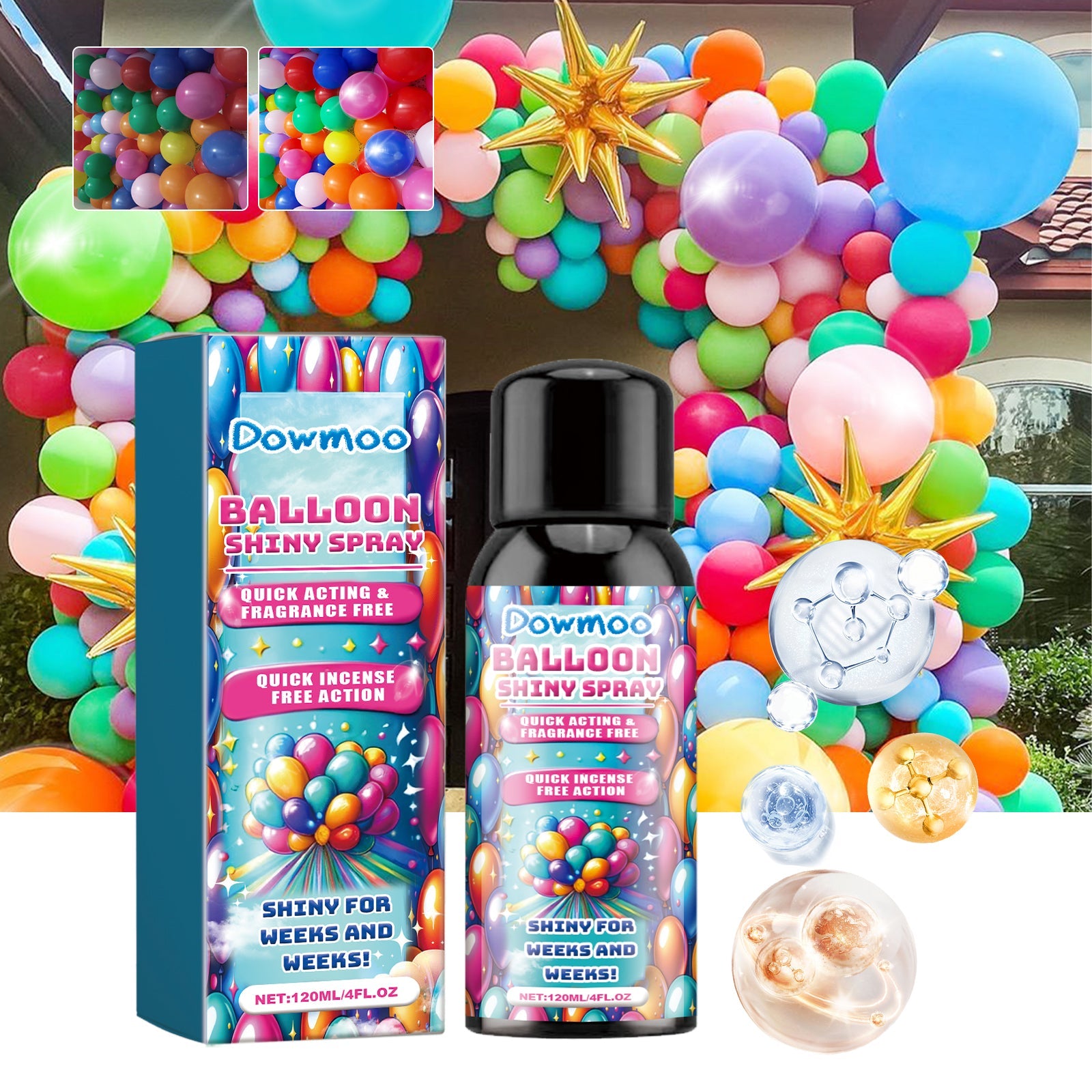 Balloon Shiny Spray, Keep The Surface Texture Of The Balloon Luster Lasting Without Oxidizing The Scene Decoration