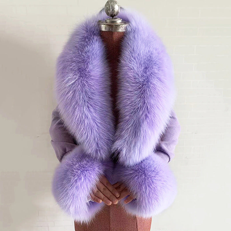 Real Fox Fur Horn Collar Fashion Fur Decorative Collar Jewelry