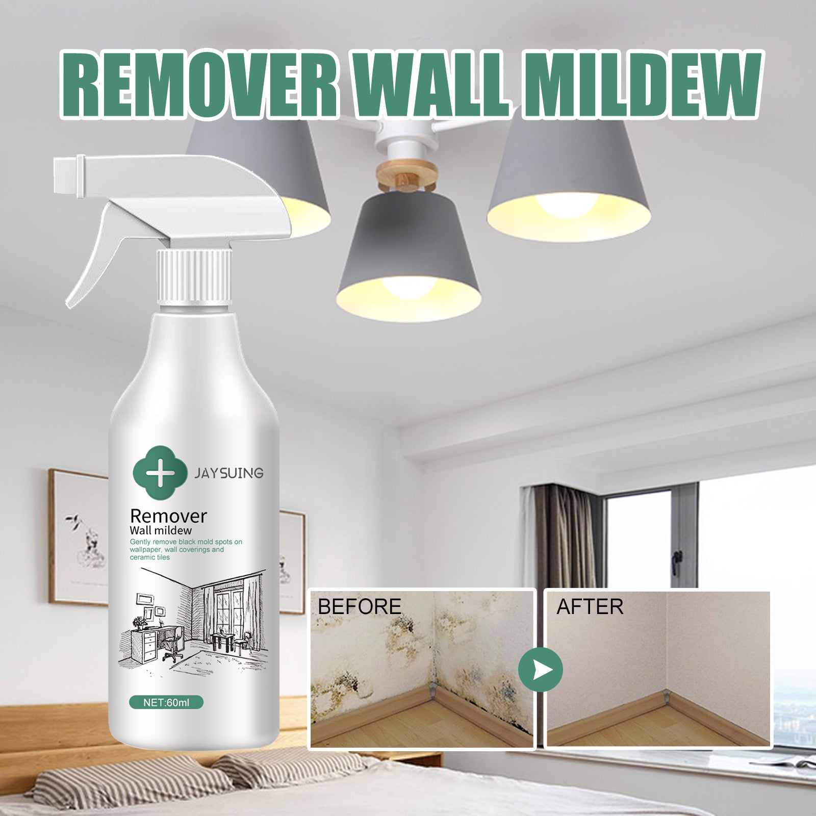 Wall Mold Remover, Furniture Tile Floor Wall Remove Mold And Prevent Mildew Cleanser