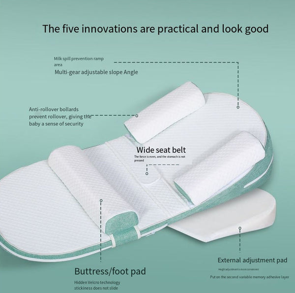 Baby anti spitting slope pad anti milk choking slope pillow newborn lying and feeding artifact cushion nursing pillow