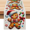 New Gingerbread Man Table Flag Christmas Party Decoration Tablecloth Mat Living Room Dining Room Tablecloth Printed Tea Table Fabric - style 1 / 33*183cm(Linen)