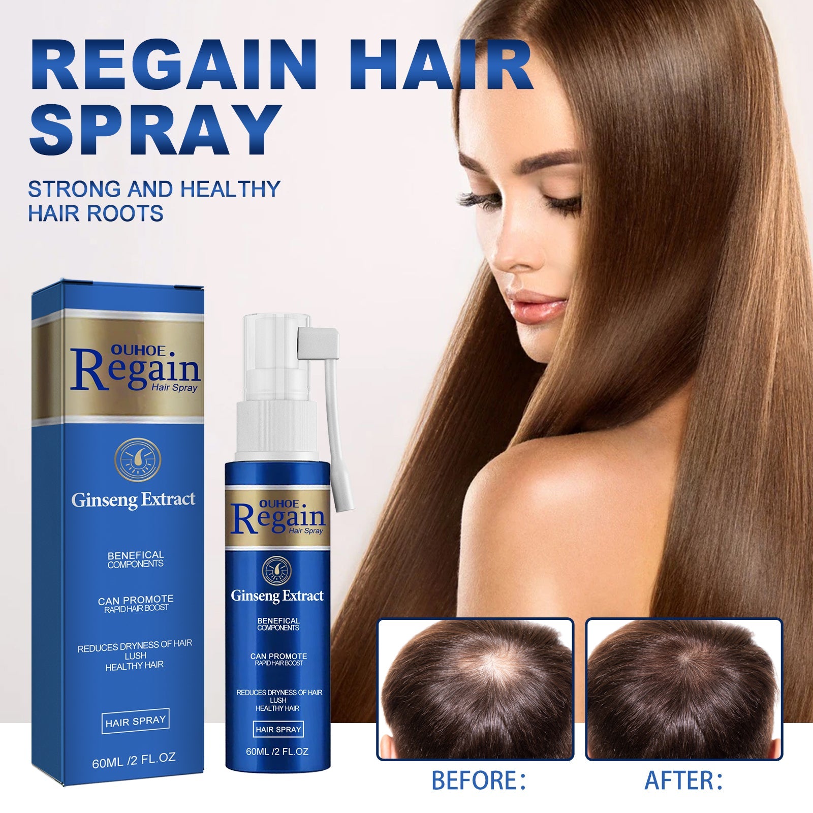Regain Hair Spray, Moisturize And Repair Dry Hair And Frizz, Strengthen Hair And Prevent Hair Loss