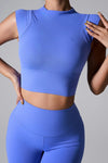 Mock Neck Active Tank - Blue / S