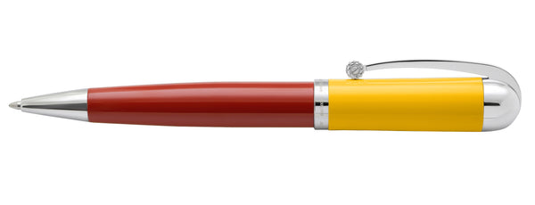 Visionary® Brass & Aluminum Enameled Fountain Pen (Medium Nib) and Ballpoint Pen - Aspen Gold / Red