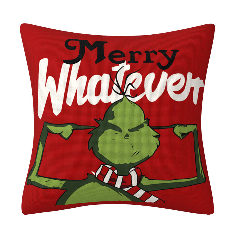 Grinch Christmas Pillow Cover Amazon Home Christmas Decoration Cushion Sofa Pillowcase