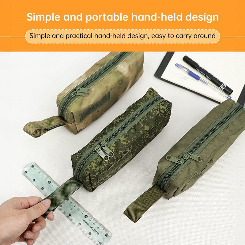 Cold War-era large-capacity tactical storage bag – versatile MOLLE-compatible pouch for students/stationery or tactical use.