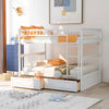 Full over Full Bunk Bed with Drawers  Convertible Beds  White - GX000241AAK