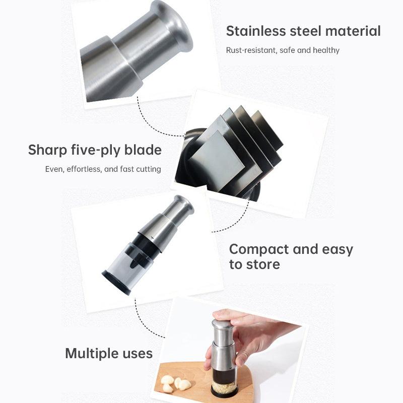 Stainless Steel Manual Kitchen Chopper (for garlic, ginger, herbs, nuts)